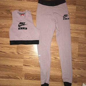 nike air light purple set (top & leggings) size S
